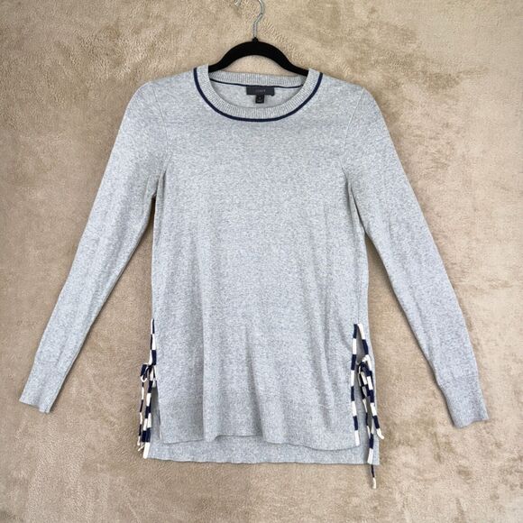 J Crew Merino Wool Pullover‎ Womens S Gray Tippi Crew Long Sleeve Knit Sweater - Picture 1 of 11